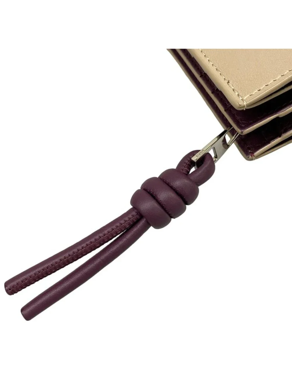 Loewe Knot Compact Wallet Beige L Letter Zipper